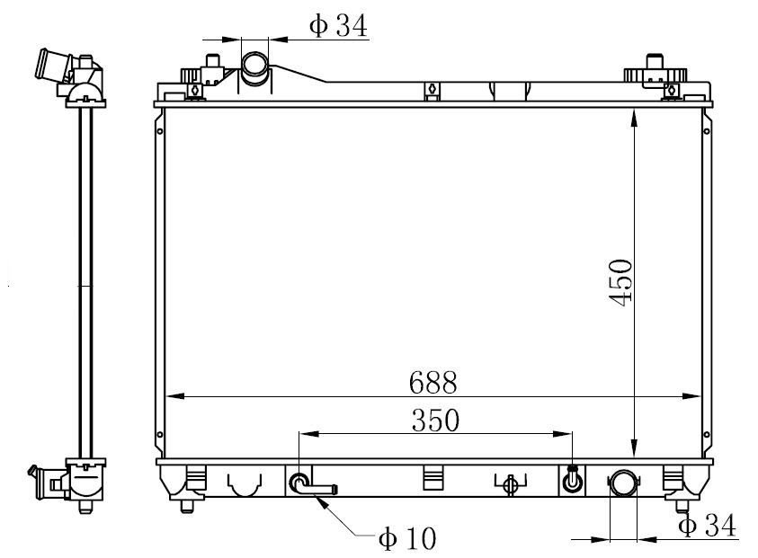 SU RADYATORU GRAND VITARA 1.6 3 KAPI 04=>     OTOMATIK  -  450x688x26 17700-66J10