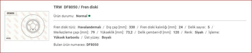 BMW F22-F30-F32 ÖN FREN DİSK TAKIM 34116792221