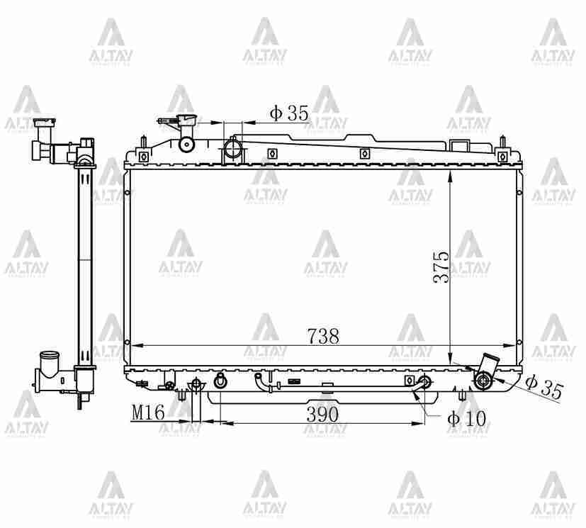 Radyatör Su Rav-4 00-06 2.0 Benzinli 22Mm (At) 1640028140
